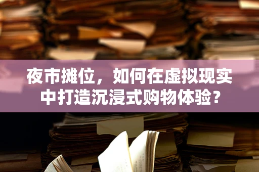 夜市摊位，如何在虚拟现实中打造沉浸式购物体验？